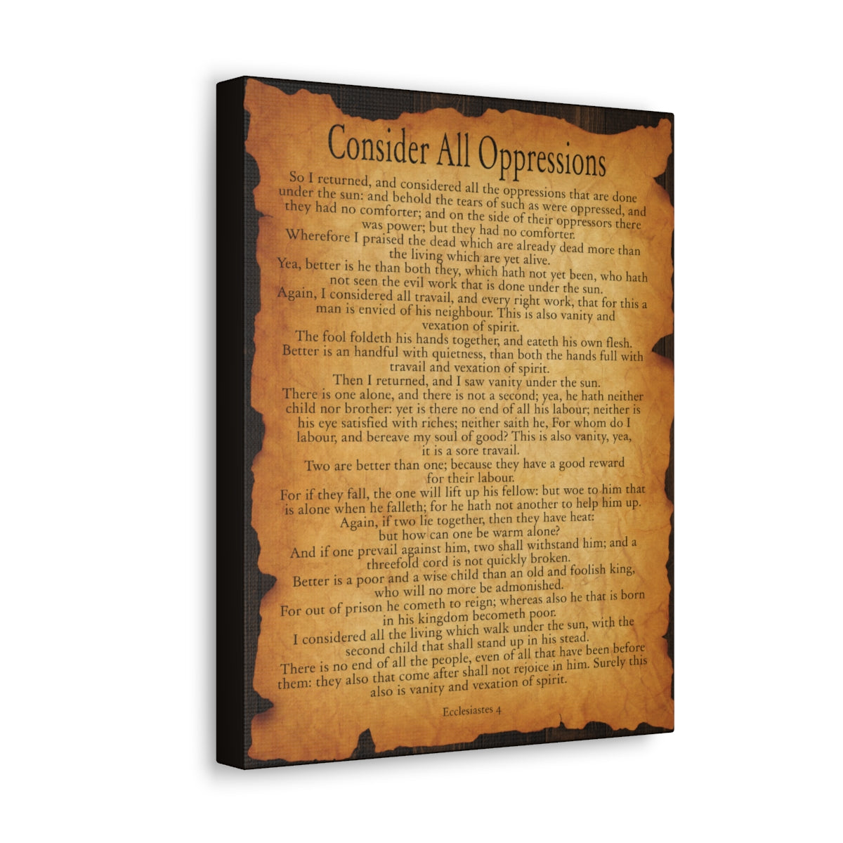 Scripture Walls Ecclesiastes 4 Chapter Gold Brown Bible Verse Canvas Christian Wall Art Ready to Hang Unframed-Express Your Love Gifts