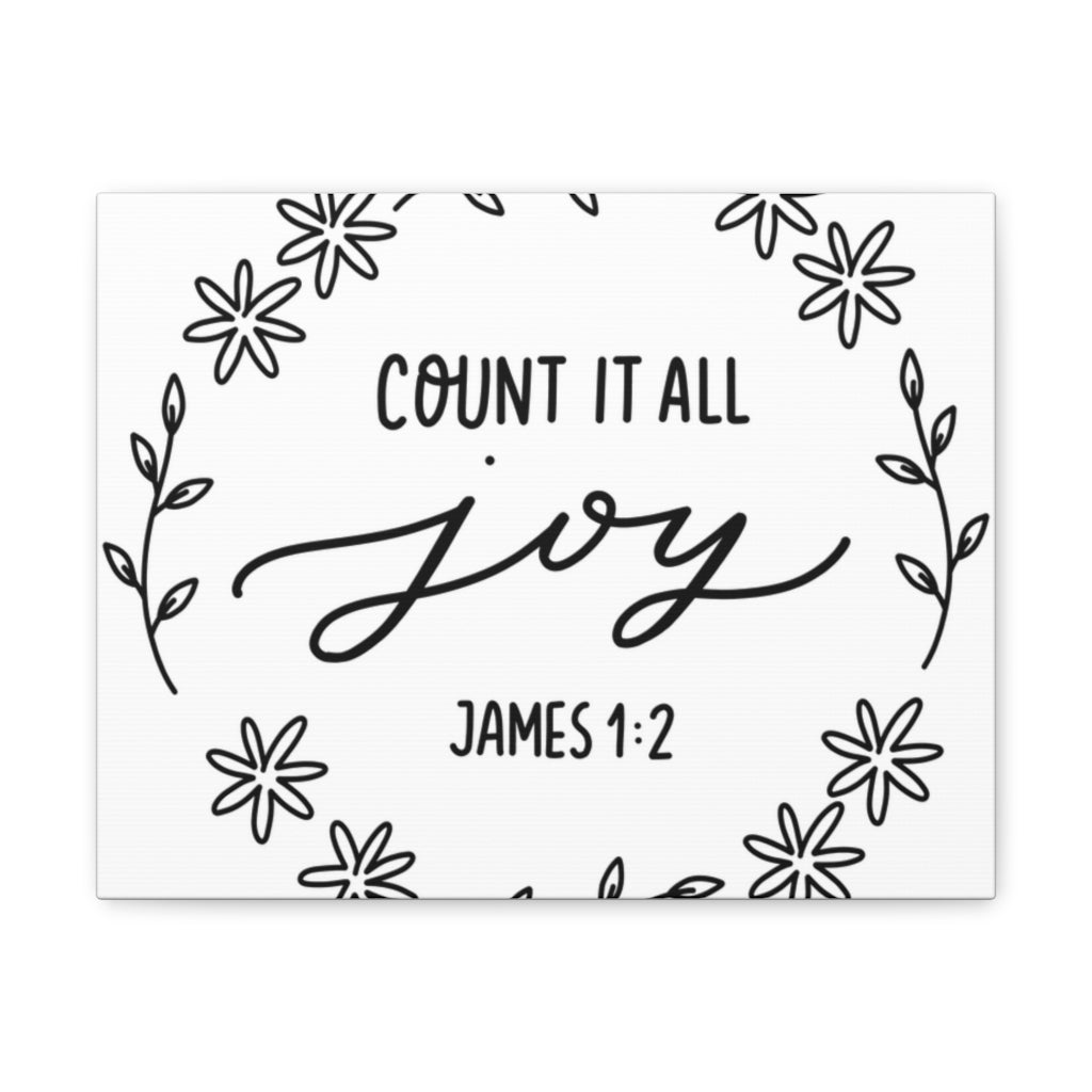 Scripture Walls Count It All Joy James 1:2 Bible Verse Canvas Christian Wall Art Ready To Hang Unframed-Express Your Love Gifts