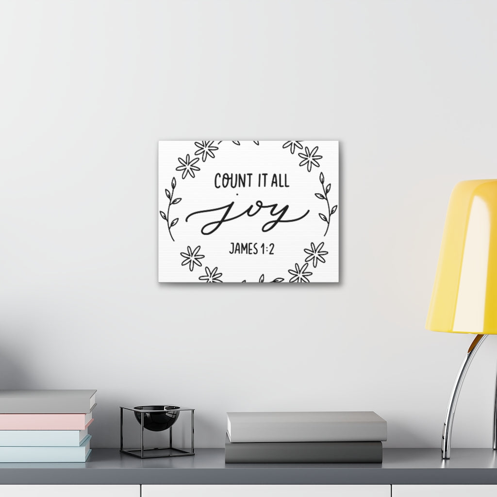Scripture Walls Count It All Joy James 1:2 Bible Verse Canvas Christian Wall Art Ready To Hang Unframed-Express Your Love Gifts