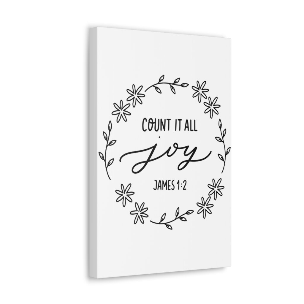 Scripture Walls Count It All Joy James 1:2 Bible Verse Canvas Christian Wall Art Ready To Hang Unframed-Express Your Love Gifts