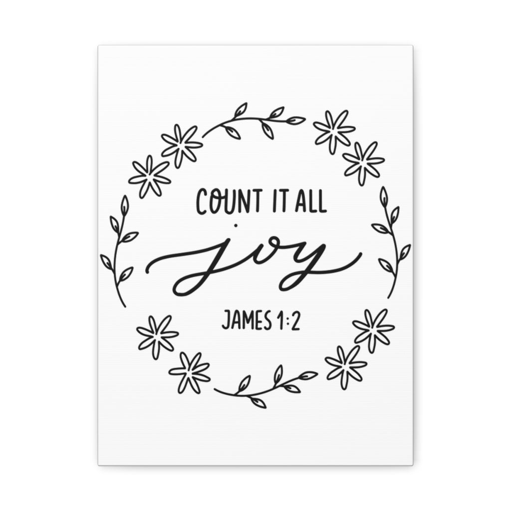 Scripture Walls Count It All Joy James 1:2 Bible Verse Canvas Christian Wall Art Ready To Hang Unframed-Express Your Love Gifts