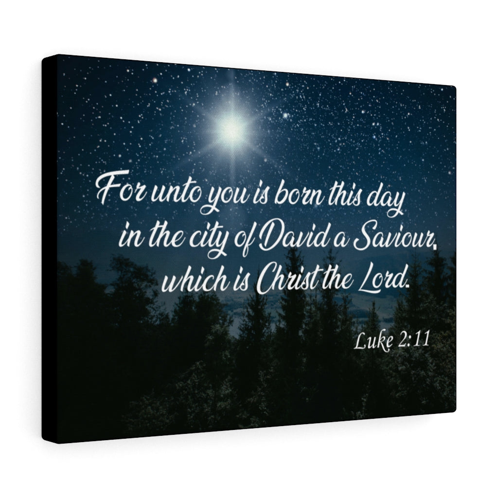 David a Saviour Luke 2:11 Bible Verse Canvas Christian Wall Art Ready to Hang Unframed-Express Your Love Gifts