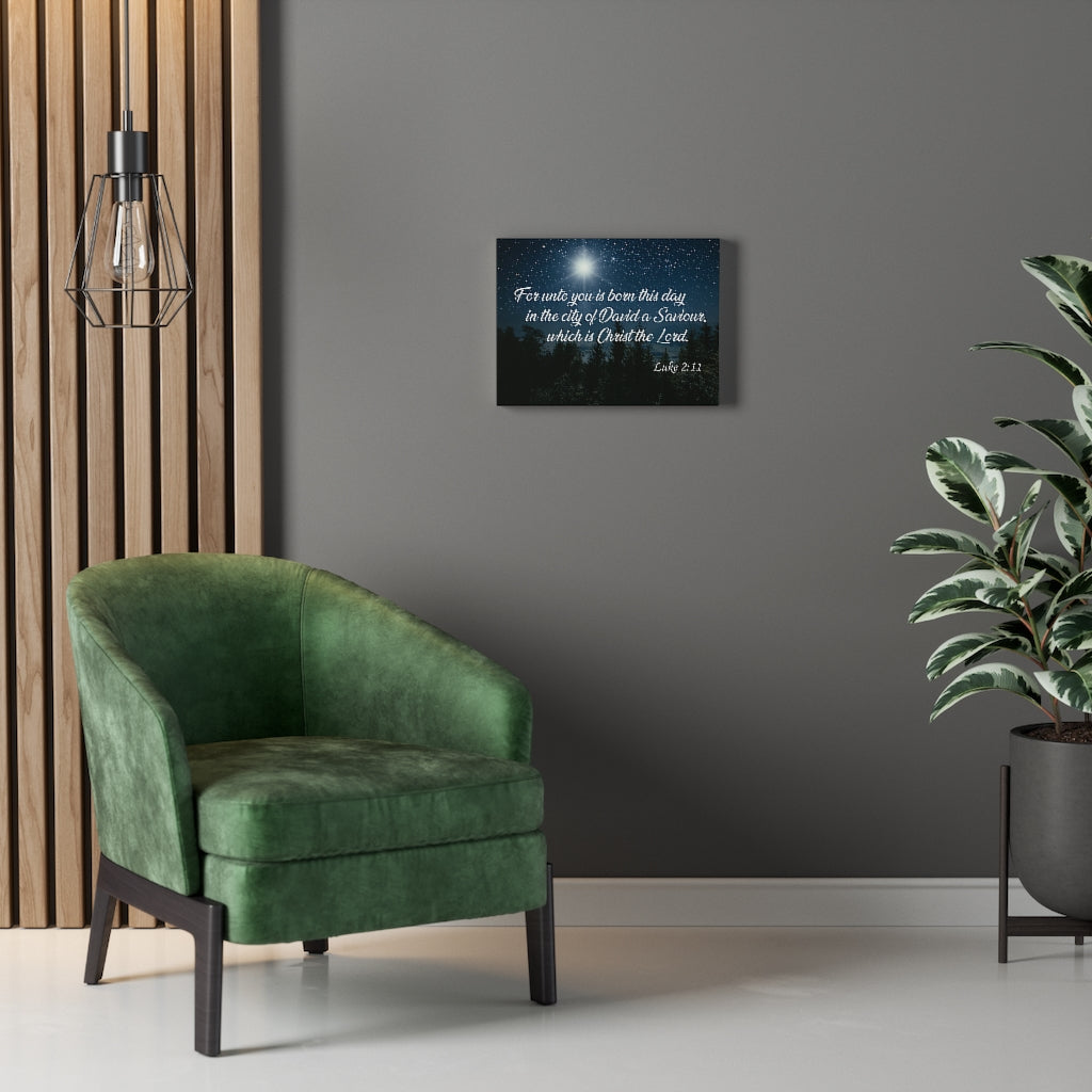 Scripture Walls David a Saviour Luke 2:11 Bible Verse Canvas Christian Wall Art Ready to Hang Unframed-Express Your Love Gifts