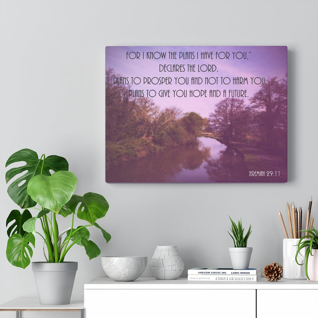 DeclAres The Lord Jeremiah 29:11 Purple Bible Verse Canvas Christian Wall Art Ready to Hang Unframed-Express Your Love Gifts