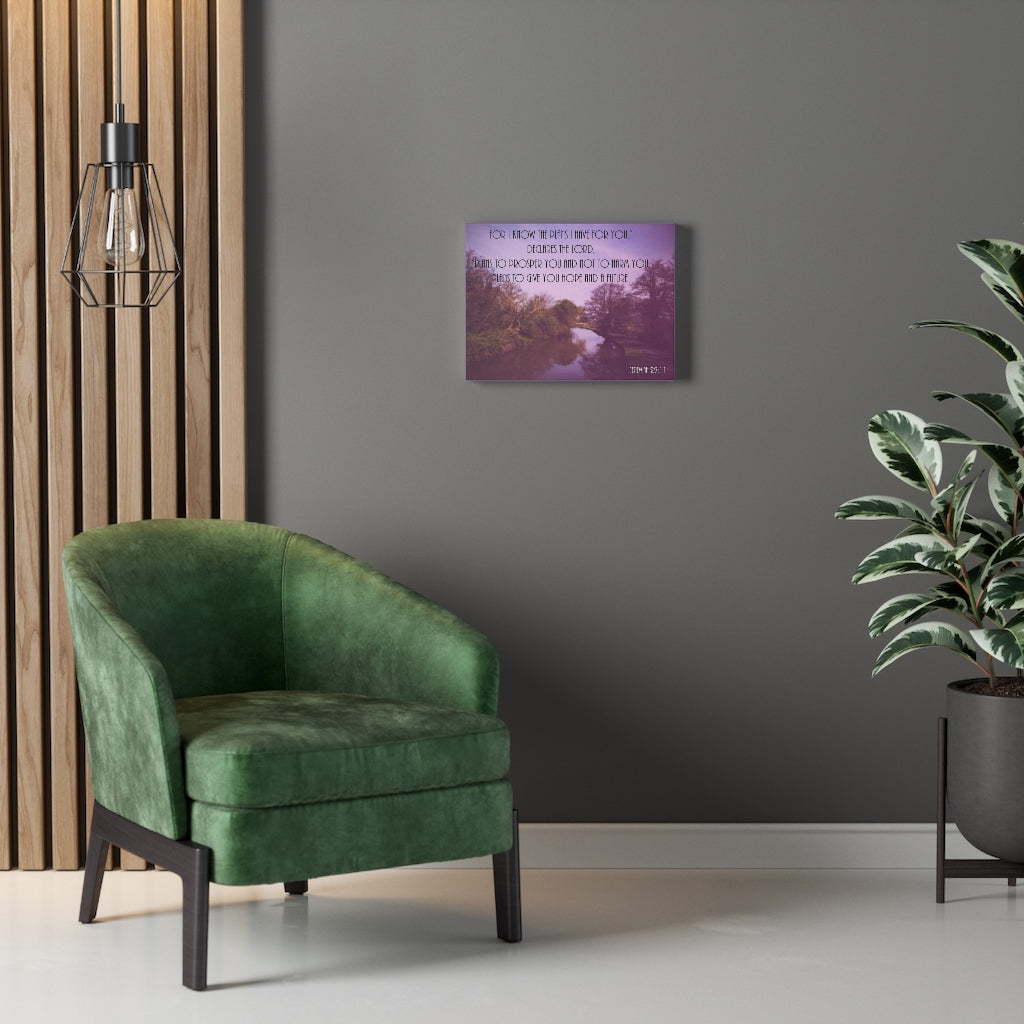 DeclAres The Lord Jeremiah 29:11 Purple Bible Verse Canvas Christian Wall Art Ready to Hang Unframed-Express Your Love Gifts