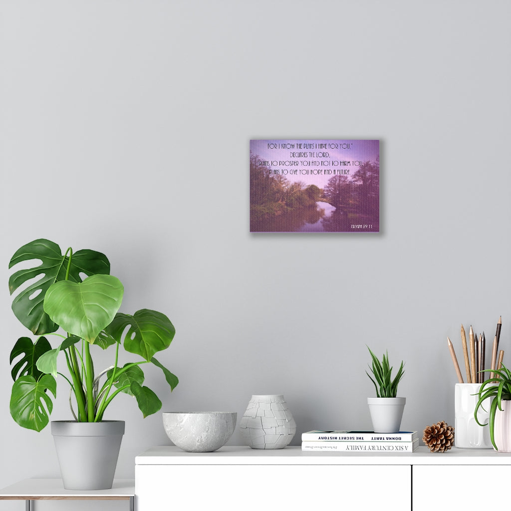 DeclAres The Lord Jeremiah 29:11 Purple Bible Verse Canvas Christian Wall Art Ready to Hang Unframed-Express Your Love Gifts
