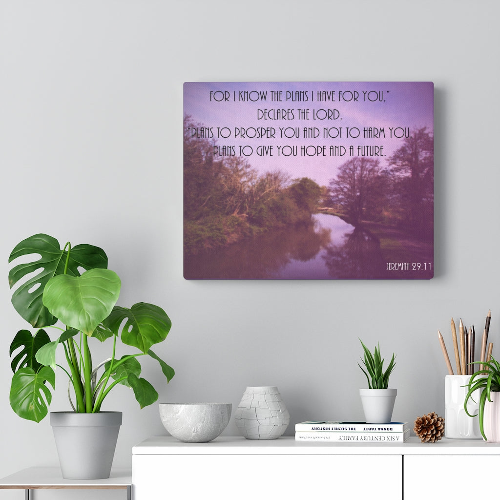 DeclAres The Lord Jeremiah 29:11 Purple Bible Verse Canvas Christian Wall Art Ready to Hang Unframed-Express Your Love Gifts