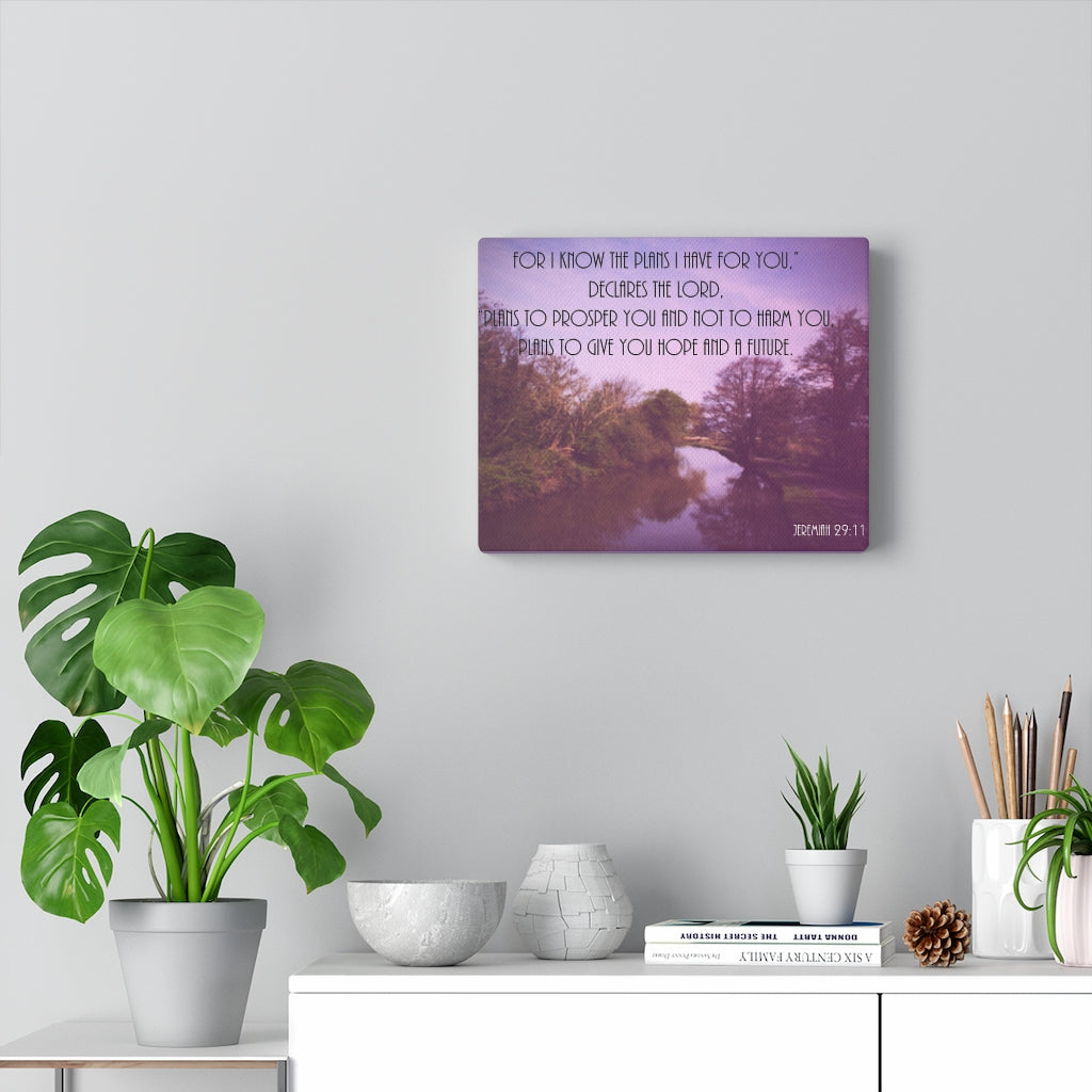 DeclAres The Lord Jeremiah 29:11 Purple Bible Verse Canvas Christian Wall Art Ready to Hang Unframed-Express Your Love Gifts