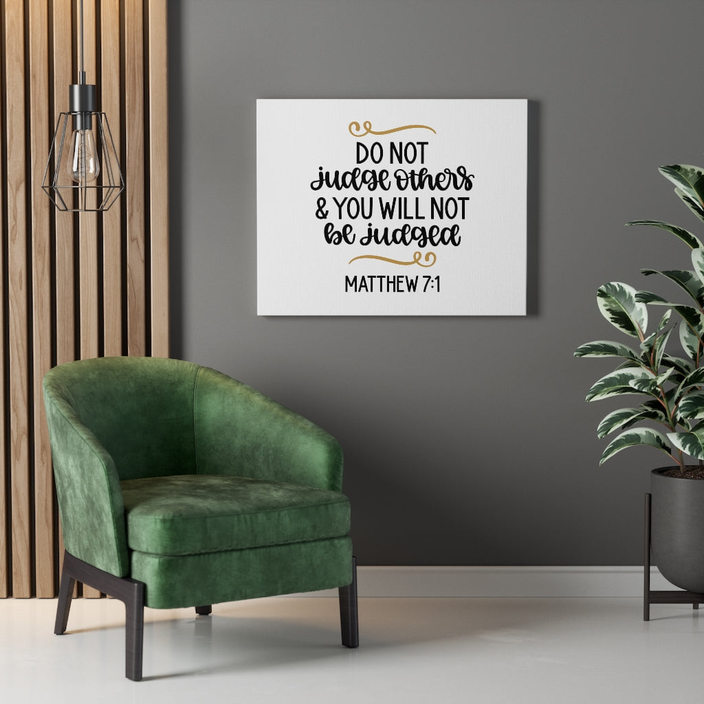 Scripture Walls Do Not Judge Others Matthew 7:1 Bible Verse Canvas Christian Wall Art Ready to Hang Unframed-Express Your Love Gifts