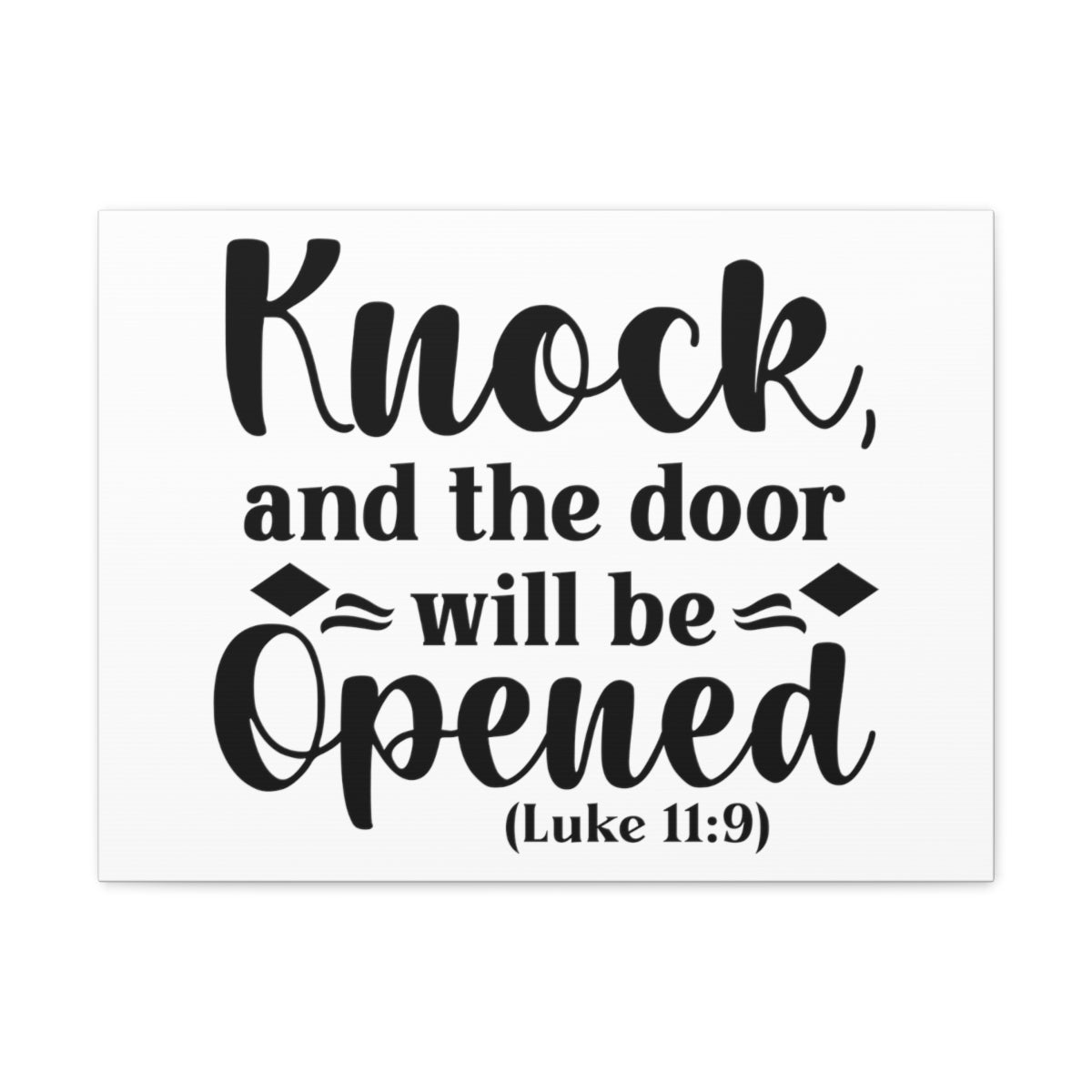 Scripture Walls Door Will Be Opened Luke 11:9 Diamonds Bible Verse Canvas Christian Wall Art Ready to Hang Unframed-Express Your Love Gifts