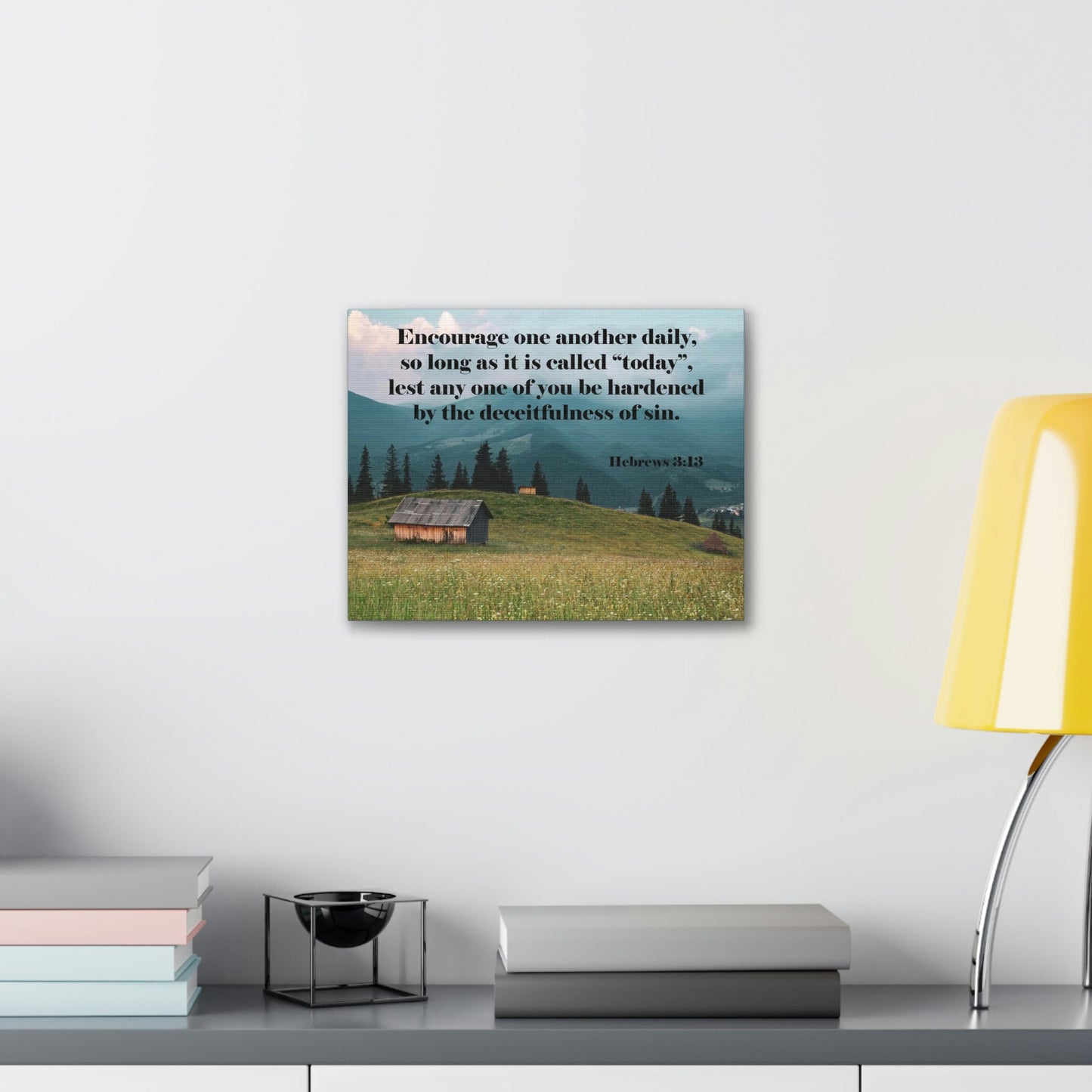 Scripture Walls Encourage Daily Hebrews 3:13 Christian Wall Art Bible Verse Print Ready to Hang Unframed-Express Your Love Gifts