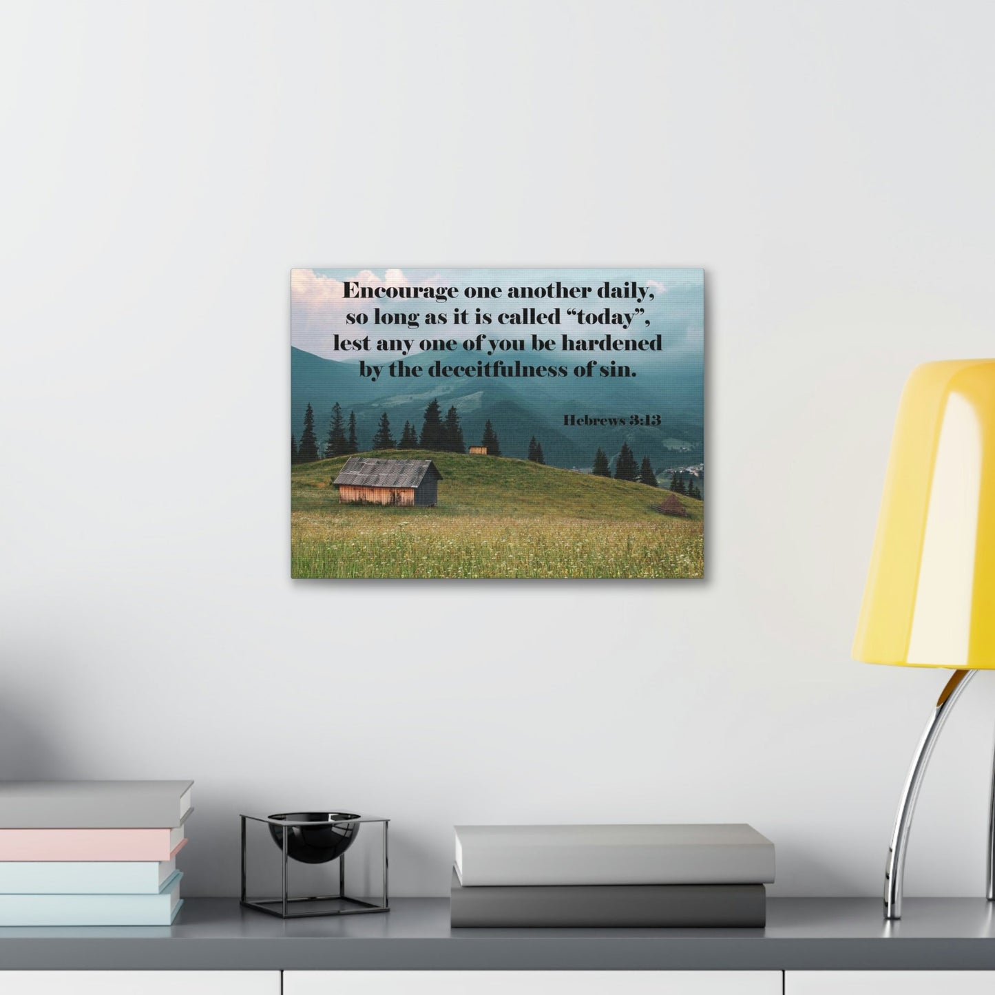 Scripture Walls Encourage Daily Hebrews 3:13 Christian Wall Art Bible Verse Print Ready to Hang Unframed-Express Your Love Gifts