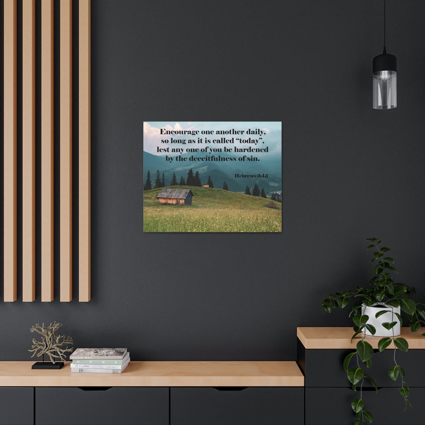 Scripture Walls Encourage Daily Hebrews 3:13 Christian Wall Art Bible Verse Print Ready to Hang Unframed-Express Your Love Gifts