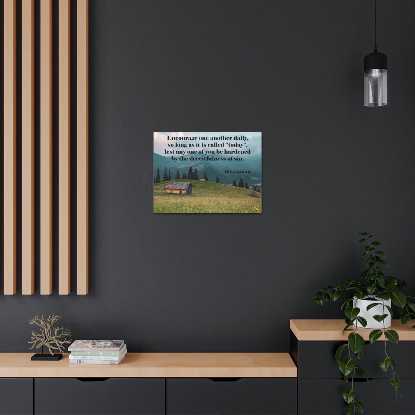 Scripture Walls Encourage Daily Hebrews 3:13 Christian Wall Art Bible Verse Print Ready to Hang Unframed-Express Your Love Gifts