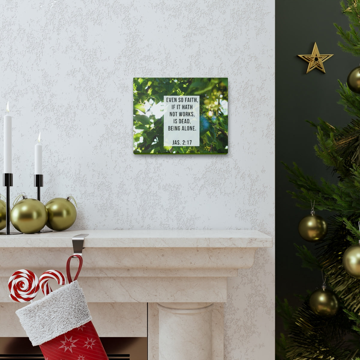 Scripture Walls Even So Faith James 2:17 Bible Verse Canvas Christian Wall Art Bible Verse Print Ready To Hang Unframed-Express Your Love Gifts