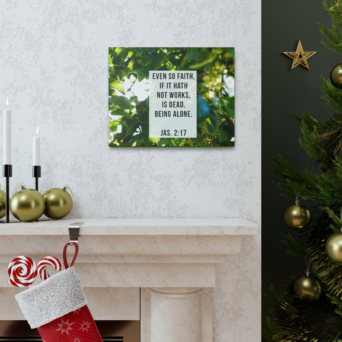 Scripture Walls Even So Faith James 2:17 Bible Verse Canvas Christian Wall Art Bible Verse Print Ready To Hang Unframed-Express Your Love Gifts