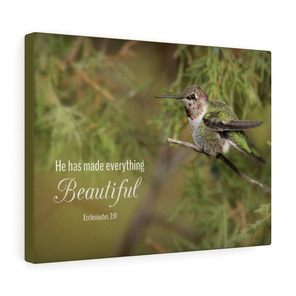 Everything Beautiful Ecclesiastes 3:11 Bird Christian Wall Art Bible Verse Print Ready To Hang Unframed-Express Your Love Gifts
