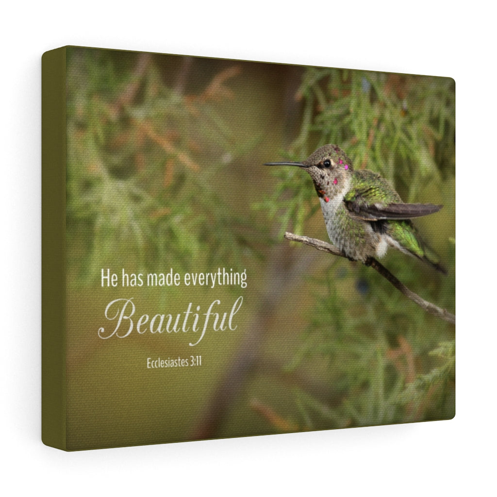 Everything Beautiful Ecclesiastes 3:11 Bird Christian Wall Art Bible Verse Print Ready To Hang Unframed-Express Your Love Gifts