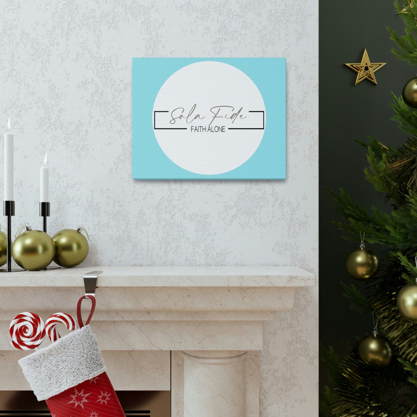 Scripture Walls Faith Alone Matthew 21:22 Sky Blue Bible Canvas Christian Wall Art Ready to Hang Unframed-Express Your Love Gifts
