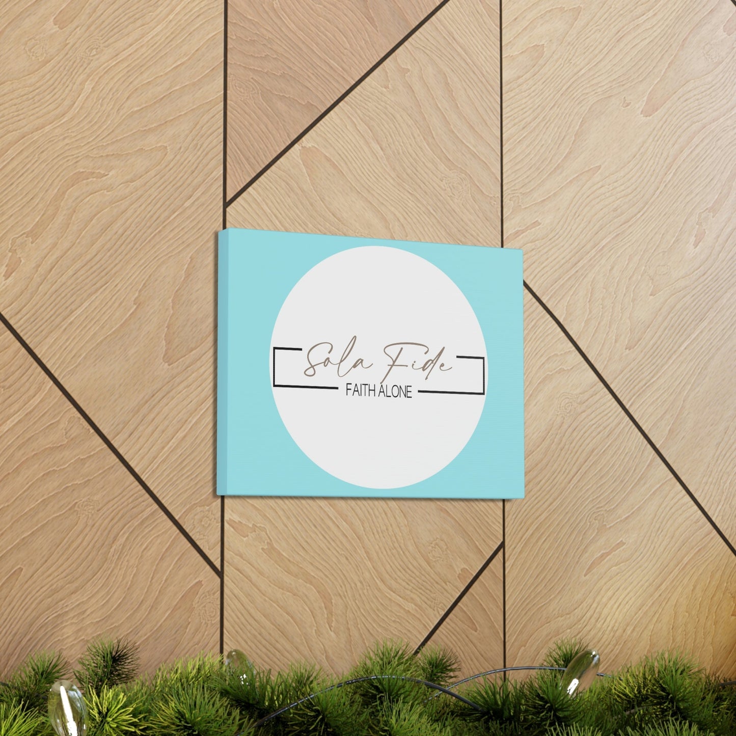 Scripture Walls Faith Alone Matthew 21:22 Sky Blue Bible Canvas Christian Wall Art Ready to Hang Unframed-Express Your Love Gifts