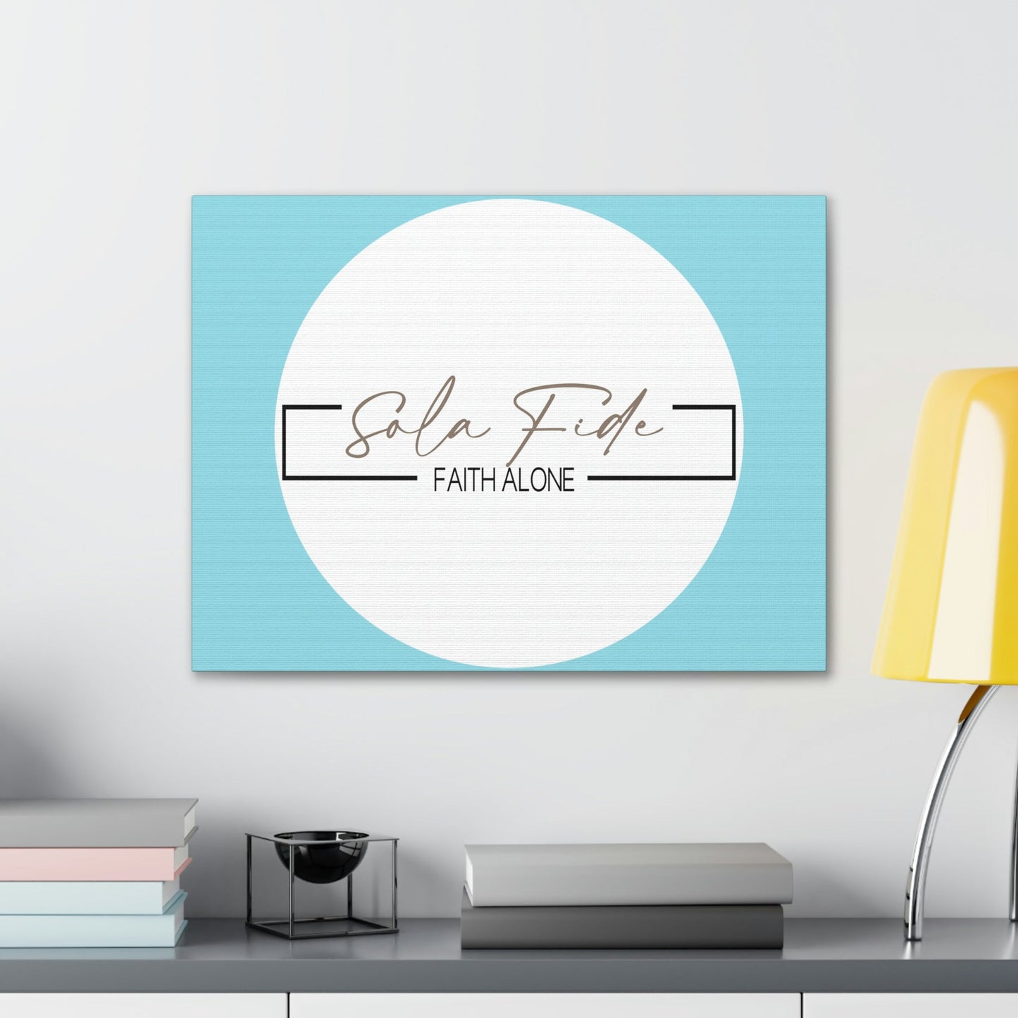 Scripture Walls Faith Alone Matthew 21:22 Sky Blue Bible Canvas Christian Wall Art Ready to Hang Unframed-Express Your Love Gifts