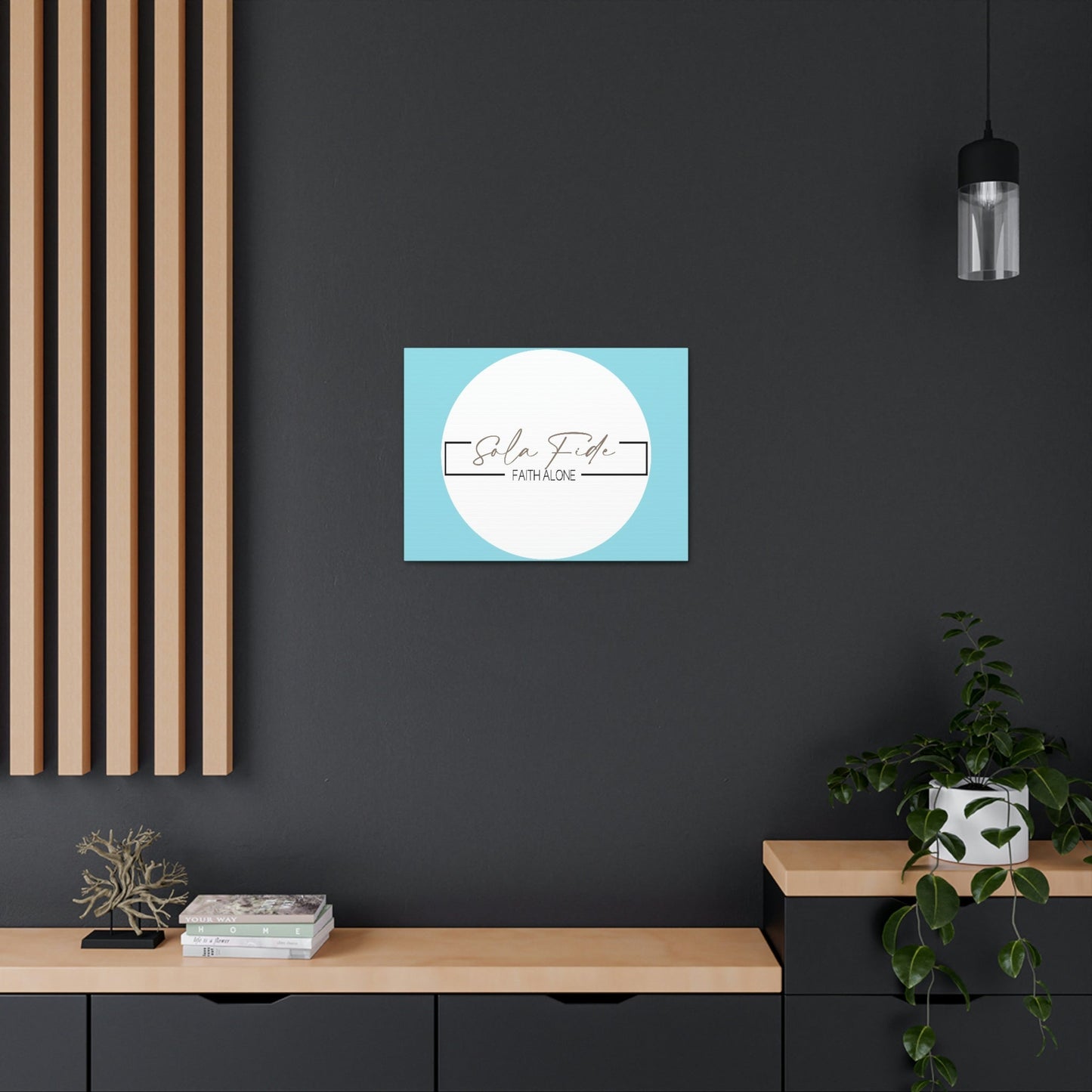 Scripture Walls Faith Alone Matthew 21:22 Sky Blue Bible Canvas Christian Wall Art Ready to Hang Unframed-Express Your Love Gifts