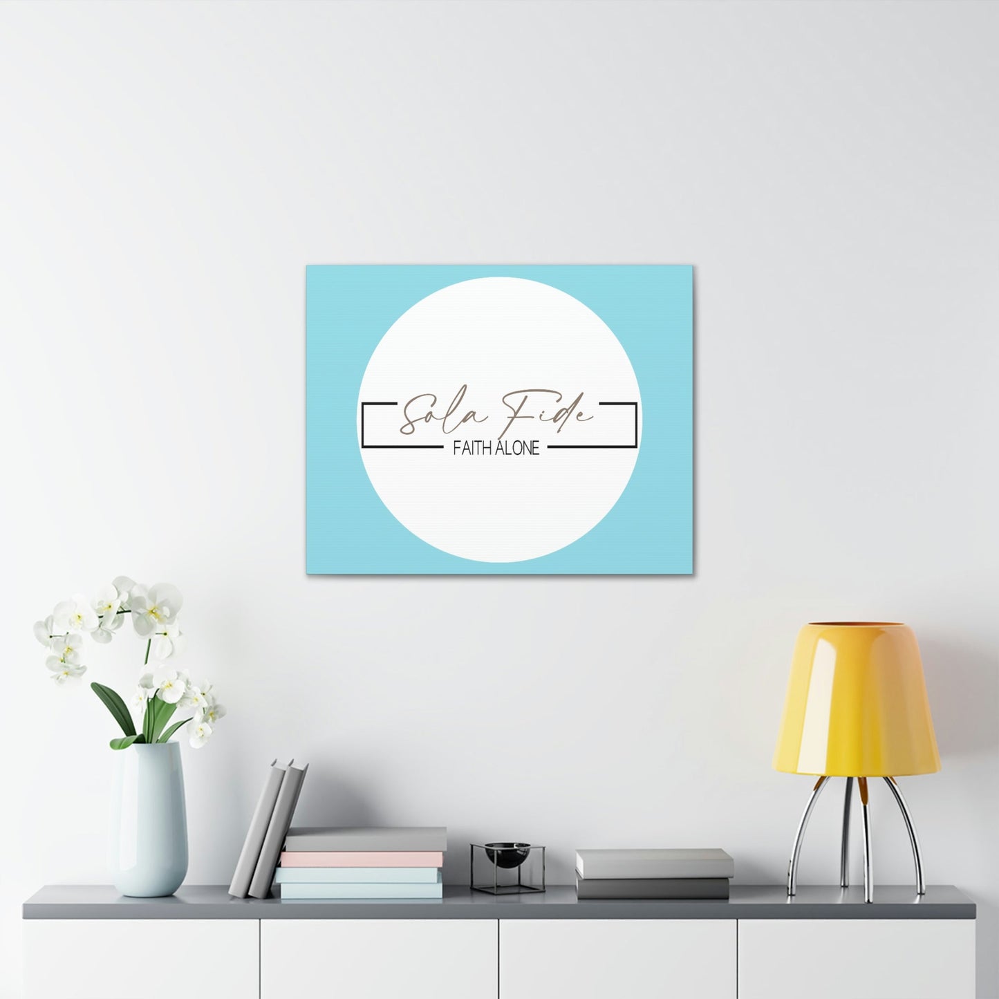 Scripture Walls Faith Alone Matthew 21:22 Sky Blue Bible Canvas Christian Wall Art Ready to Hang Unframed-Express Your Love Gifts