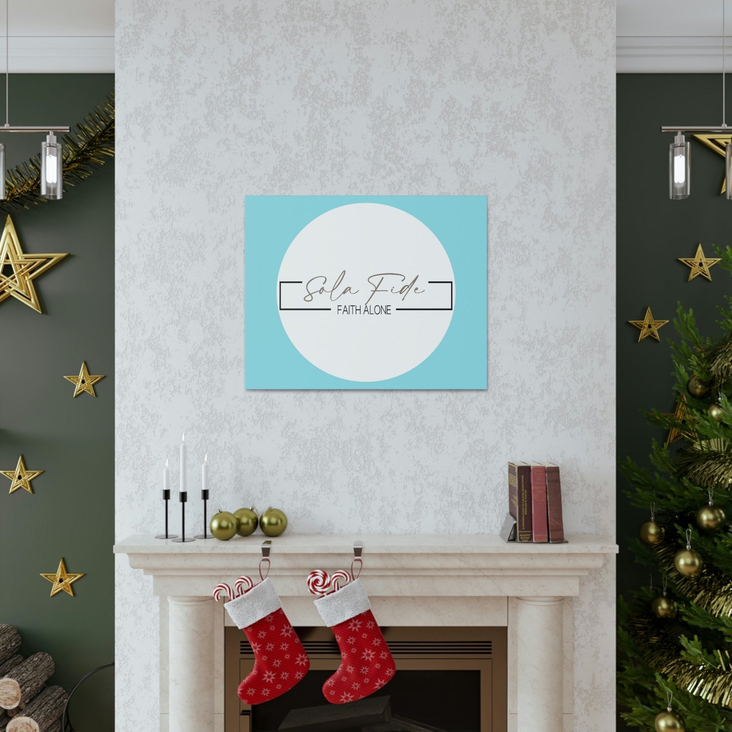 Scripture Walls Faith Alone Matthew 21:22 Sky Blue Bible Canvas Christian Wall Art Ready to Hang Unframed-Express Your Love Gifts