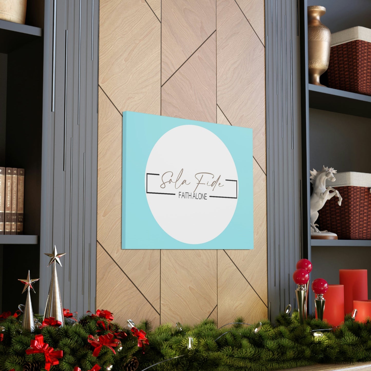Scripture Walls Faith Alone Matthew 21:22 Sky Blue Bible Canvas Christian Wall Art Ready to Hang Unframed-Express Your Love Gifts