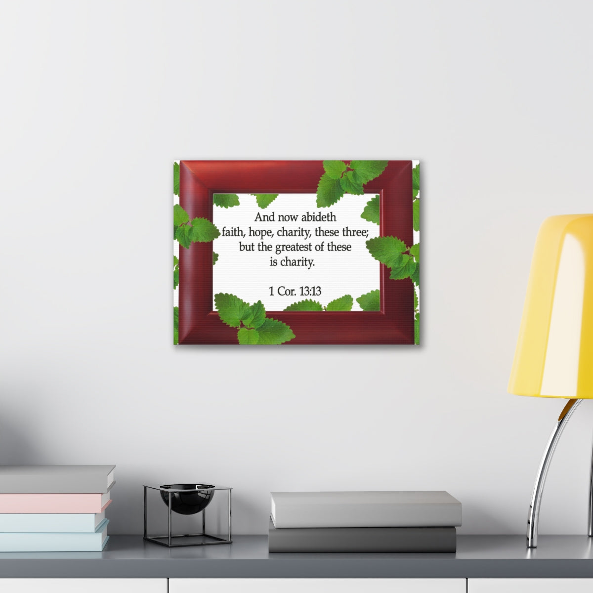 Scripture Walls Faith Hope Charity 1 Corinthians 13:13 Bible Verse Canvas Christian Wall Art Bible Verse Print Ready To Hang Unframed-Express Your Love Gifts