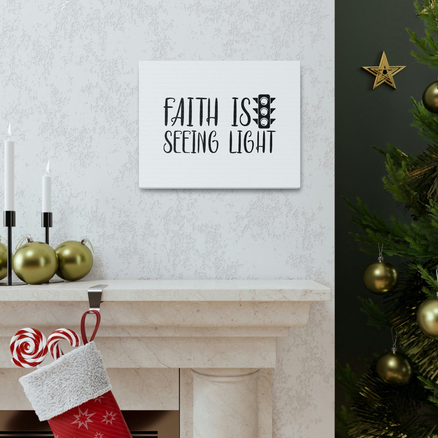 Faith Is Seeing Light Hebrews 11:1 Traffic Light Christian Wall Art Bible Verse Print Ready to Hang Unframed-Express Your Love Gifts