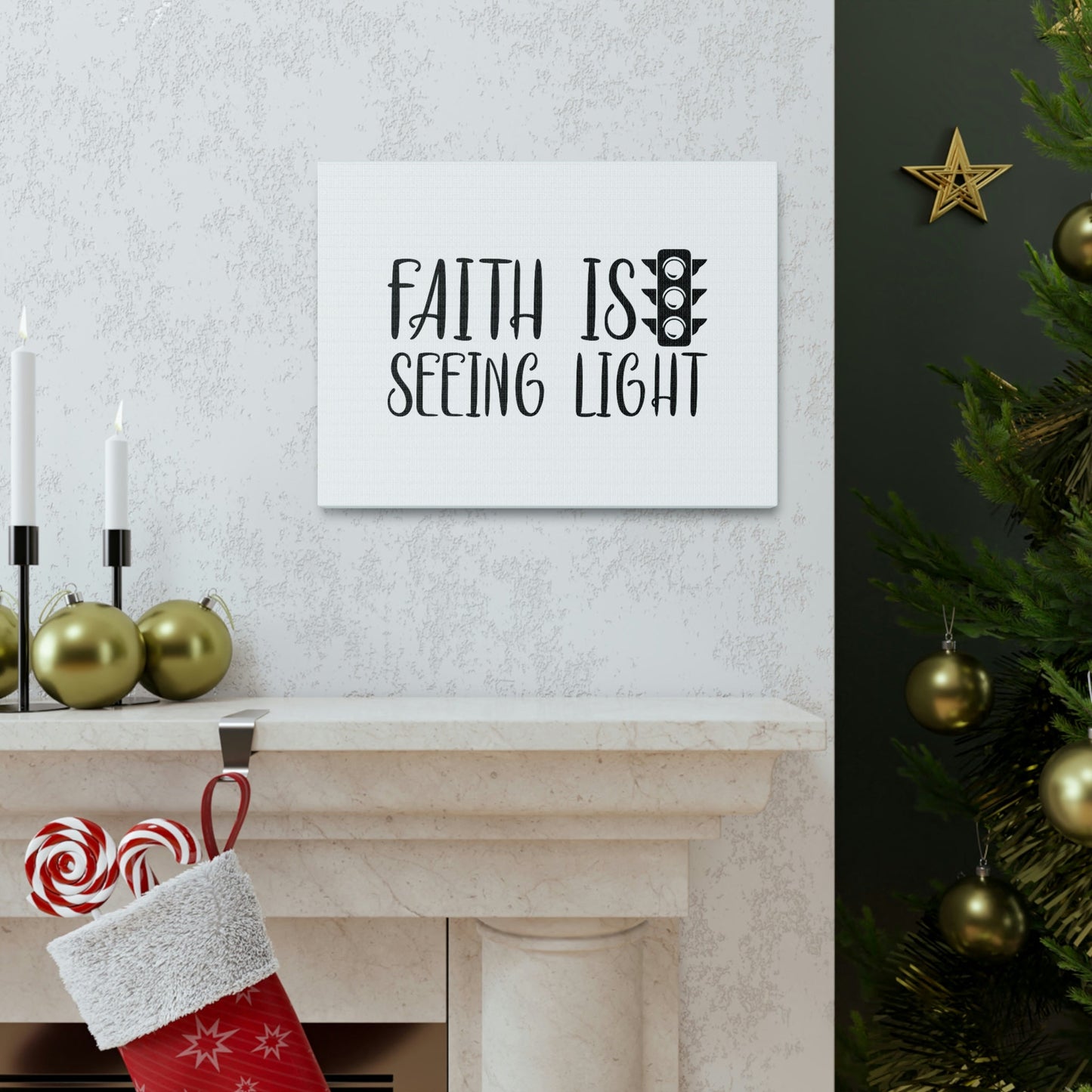 Faith Is Seeing Light Hebrews 11:1 Traffic Light Christian Wall Art Bible Verse Print Ready to Hang Unframed-Express Your Love Gifts