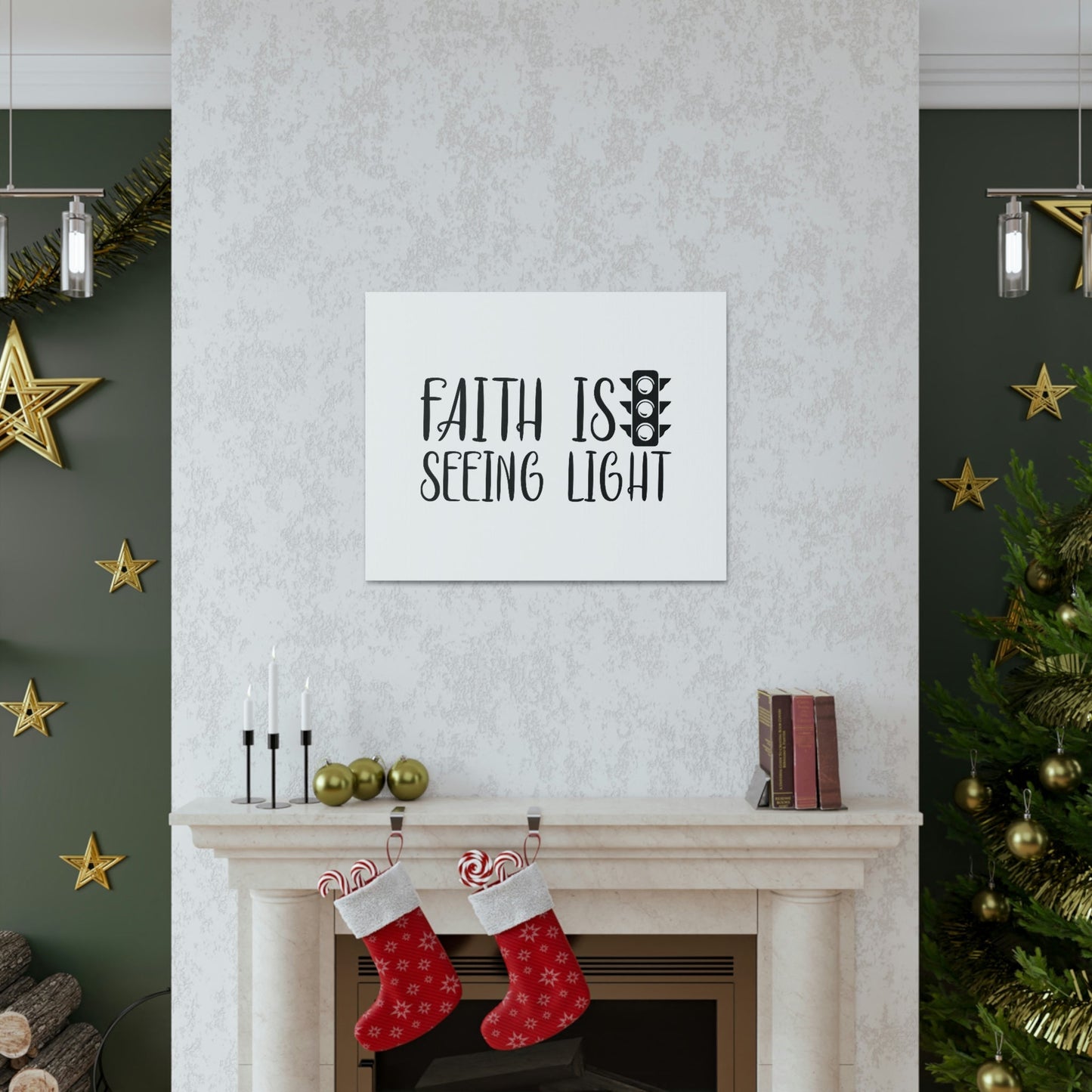 Faith Is Seeing Light Hebrews 11:1 Traffic Light Christian Wall Art Bible Verse Print Ready to Hang Unframed-Express Your Love Gifts
