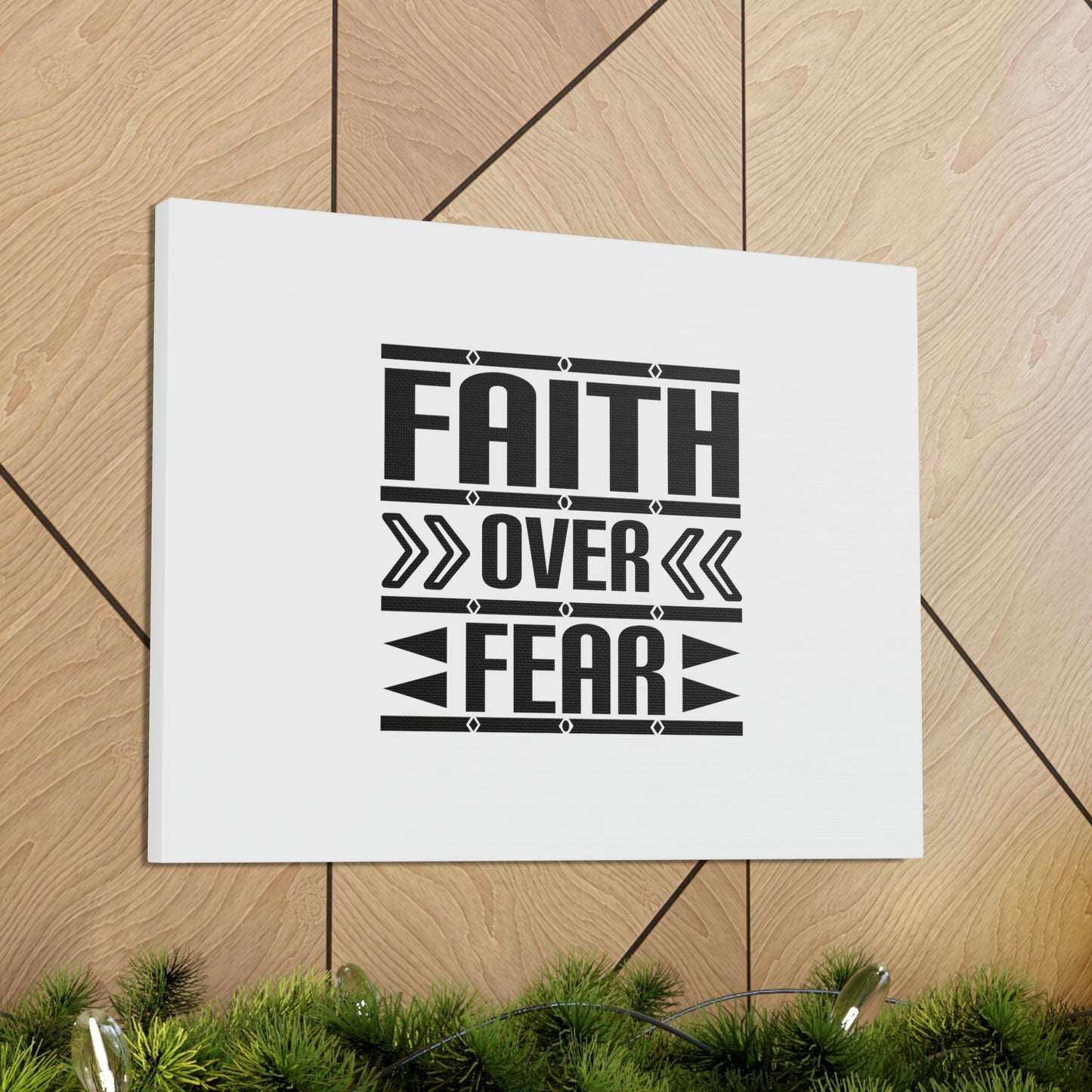 Faith Over Fear Mark 4:40 Arrow White Christian Wall Art Bible Verse Print Ready to Hang Unframed-Express Your Love Gifts