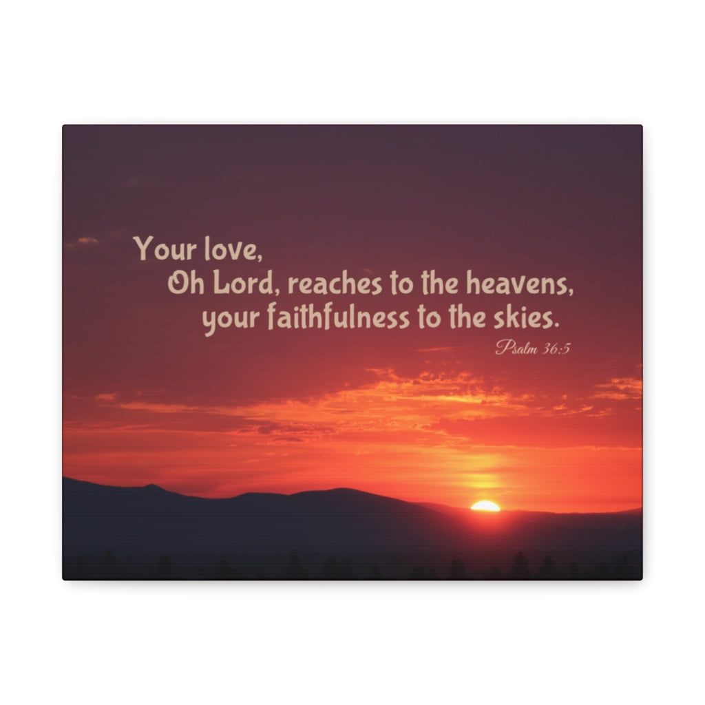 Faithfulness To The Skies Psalm 36:5 Bible Verse Canvas Christian Wall Art Ready to Hang Unframed-Express Your Love Gifts