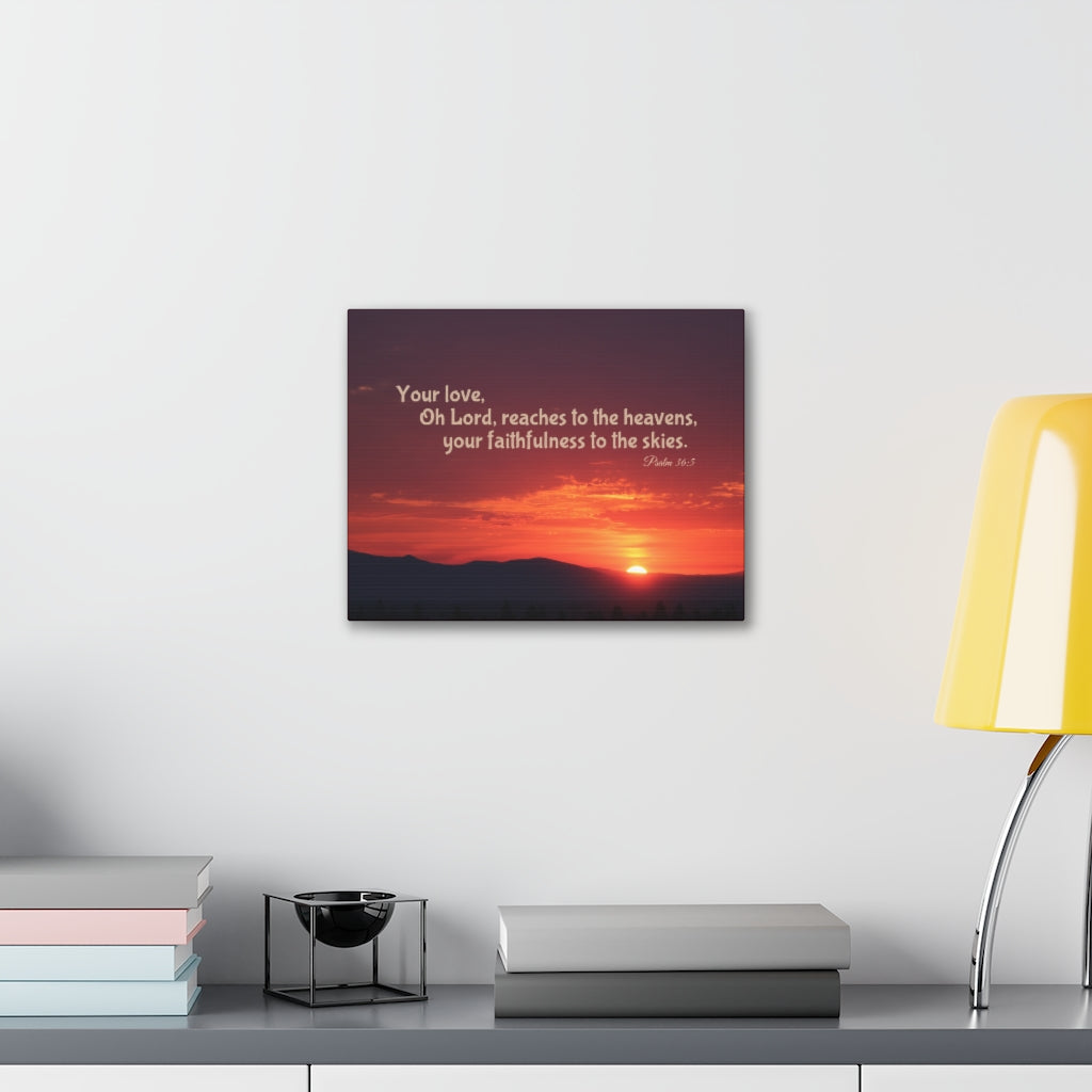 Faithfulness To The Skies Psalm 36:5 Bible Verse Canvas Christian Wall Art Ready to Hang Unframed-Express Your Love Gifts