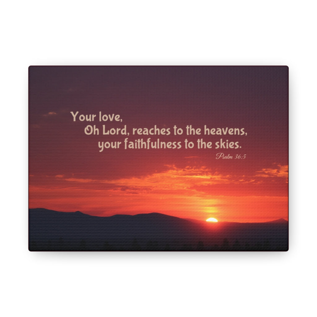 Faithfulness To The Skies Psalm 36:5 Bible Verse Canvas Christian Wall Art Ready to Hang Unframed-Express Your Love Gifts