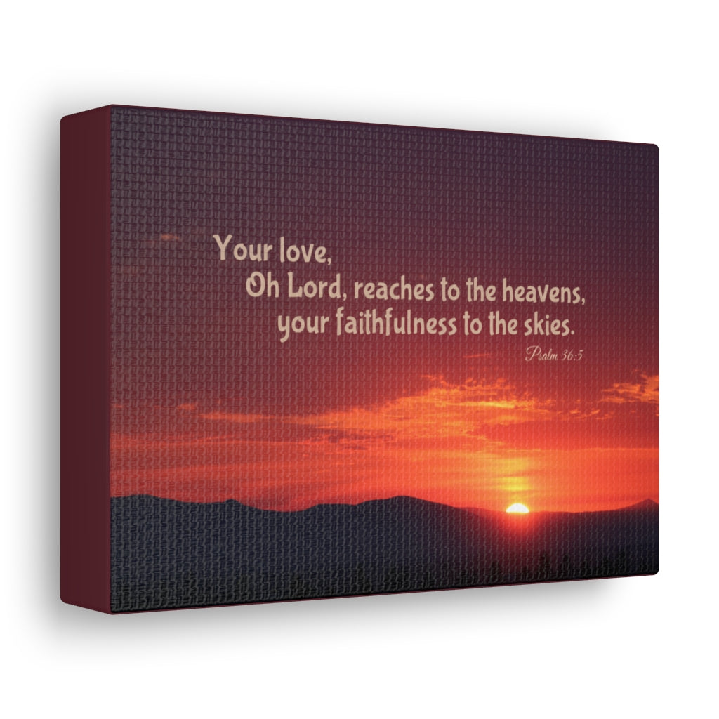Faithfulness To The Skies Psalm 36:5 Bible Verse Canvas Christian Wall Art Ready to Hang Unframed-Express Your Love Gifts