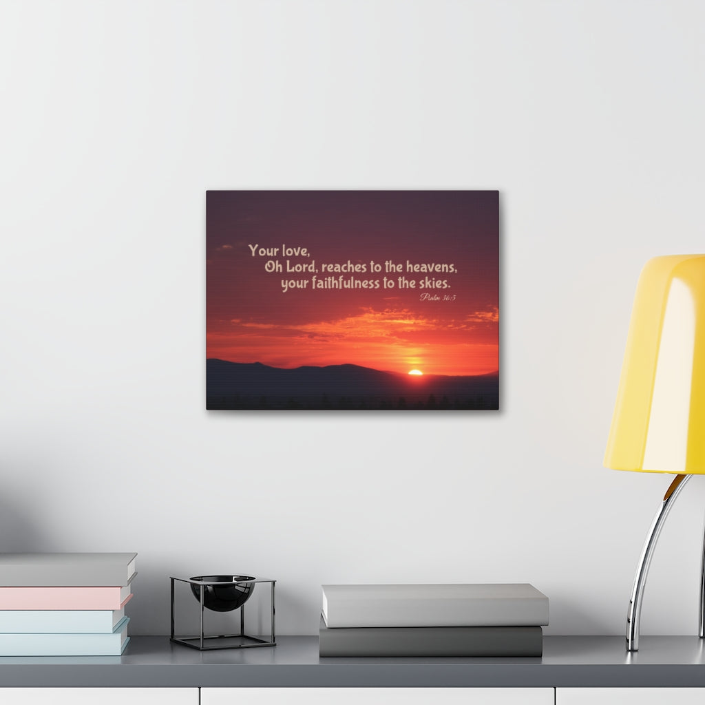 Faithfulness To The Skies Psalm 36:5 Bible Verse Canvas Christian Wall Art Ready to Hang Unframed-Express Your Love Gifts