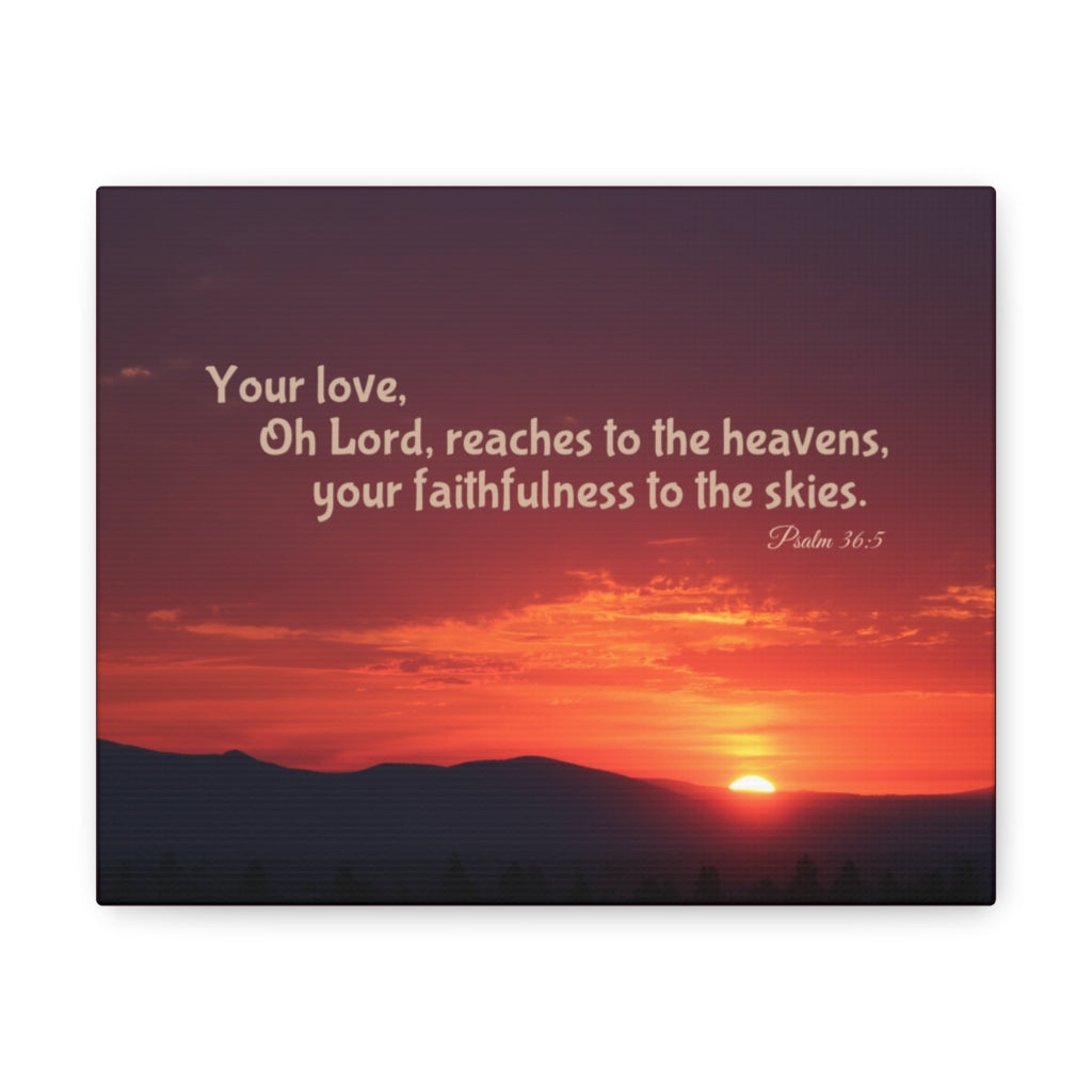 Faithfulness To The Skies Psalm 36:5 Bible Verse Canvas Christian Wall Art Ready to Hang Unframed-Express Your Love Gifts
