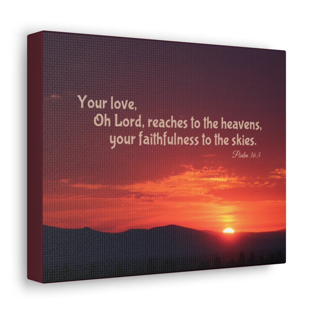Faithfulness To The Skies Psalm 36:5 Bible Verse Canvas Christian Wall Art Ready to Hang Unframed-Express Your Love Gifts
