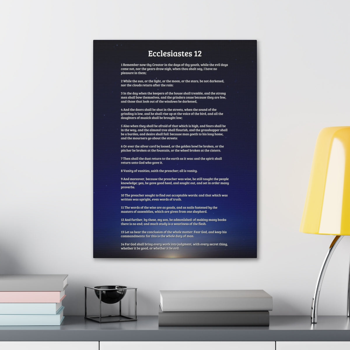 Scripture Walls Ecclesiastes 12 Chapter Sky Fear God Bible Canvas Christian Wall Art Ready to Hang Unframed-Express Your Love Gifts