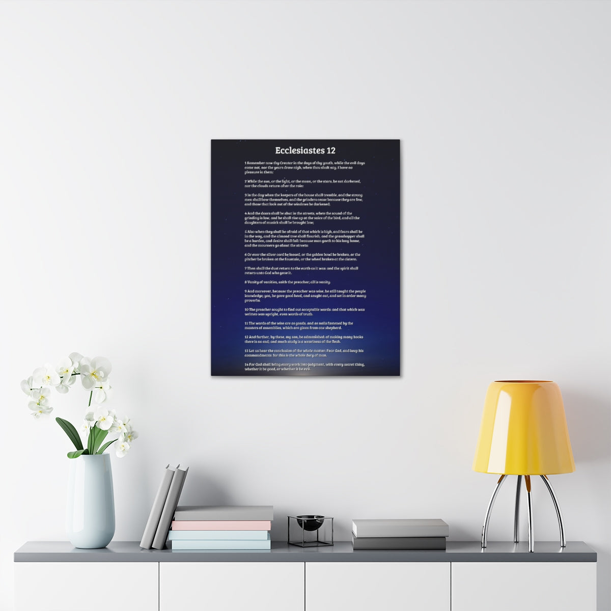 Scripture Walls Ecclesiastes 12 Chapter Sky Fear God Bible Canvas Christian Wall Art Ready to Hang Unframed-Express Your Love Gifts