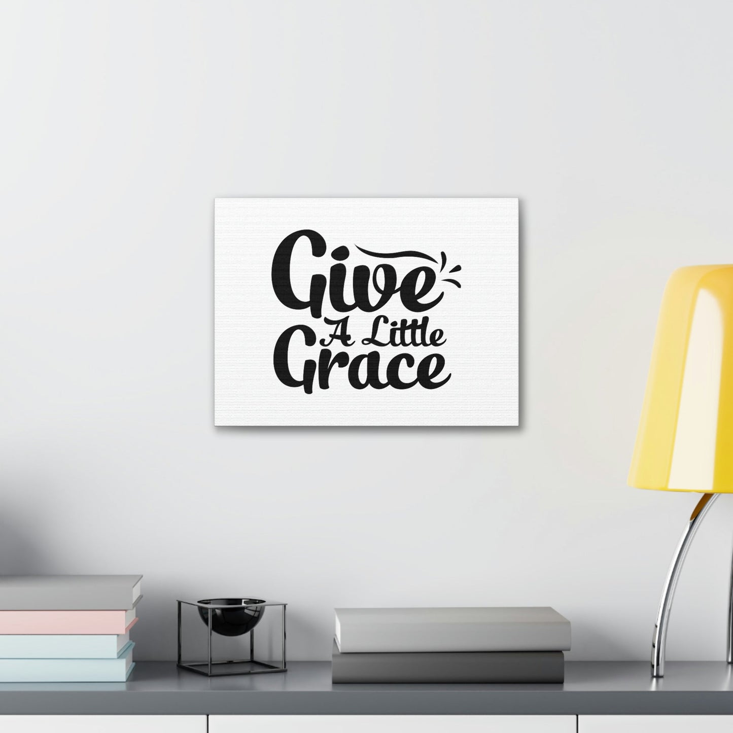 Give A Little Grace Hebrews 4:16 Black Swish Christian Wall Art Bible Verse Print Ready to Hang Unframed-Express Your Love Gifts