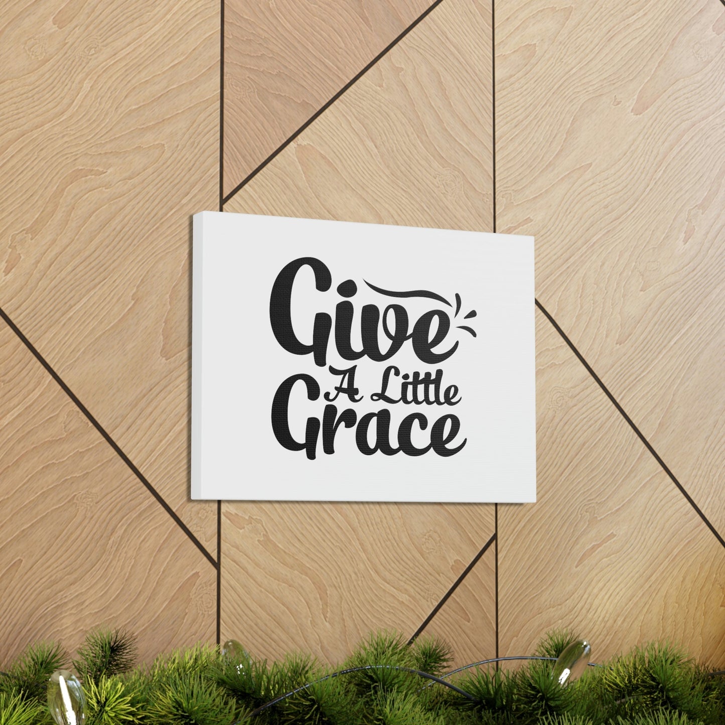 Give A Little Grace Hebrews 4:16 Black Swish Christian Wall Art Bible Verse Print Ready to Hang Unframed-Express Your Love Gifts