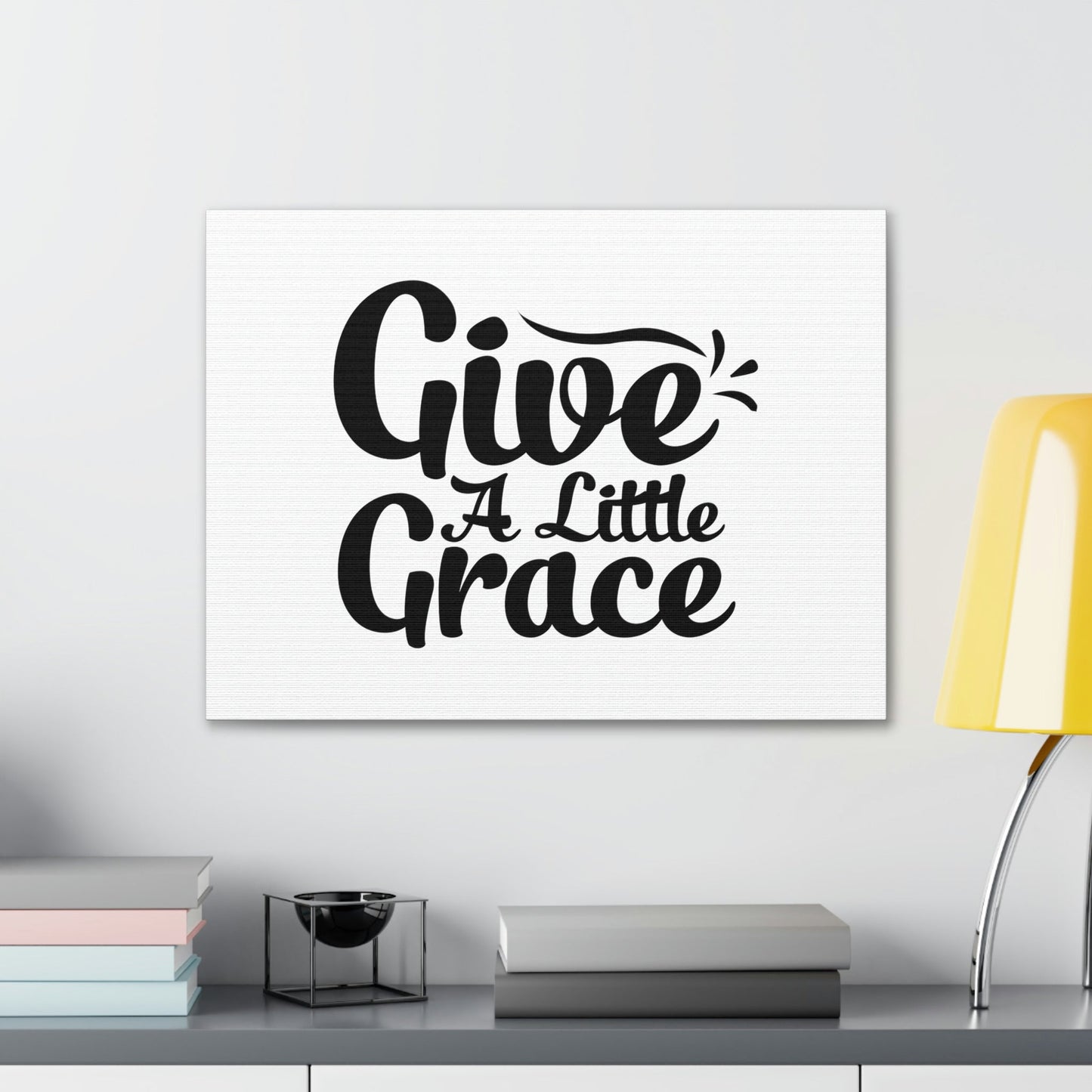 Give A Little Grace Hebrews 4:16 Black Swish Christian Wall Art Bible Verse Print Ready to Hang Unframed-Express Your Love Gifts