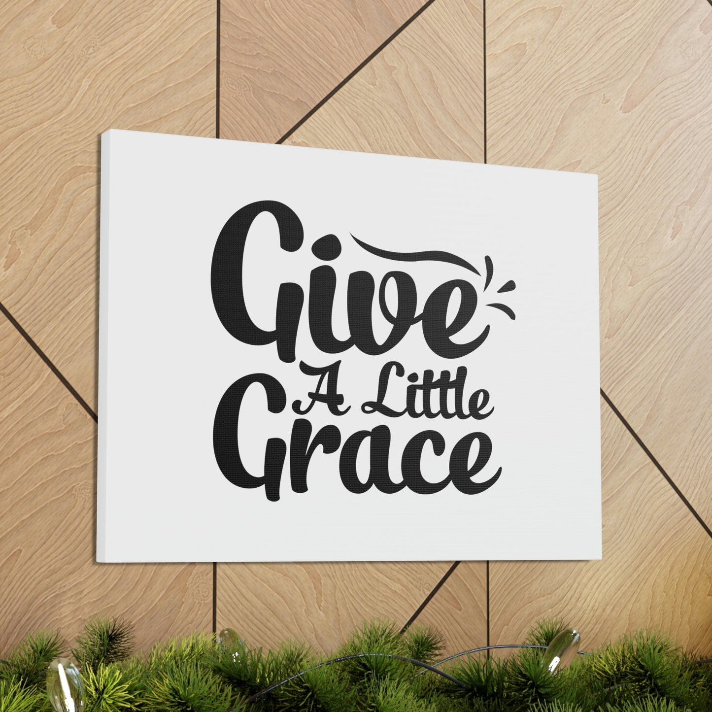 Give A Little Grace Hebrews 4:16 Black Swish Christian Wall Art Bible Verse Print Ready to Hang Unframed-Express Your Love Gifts