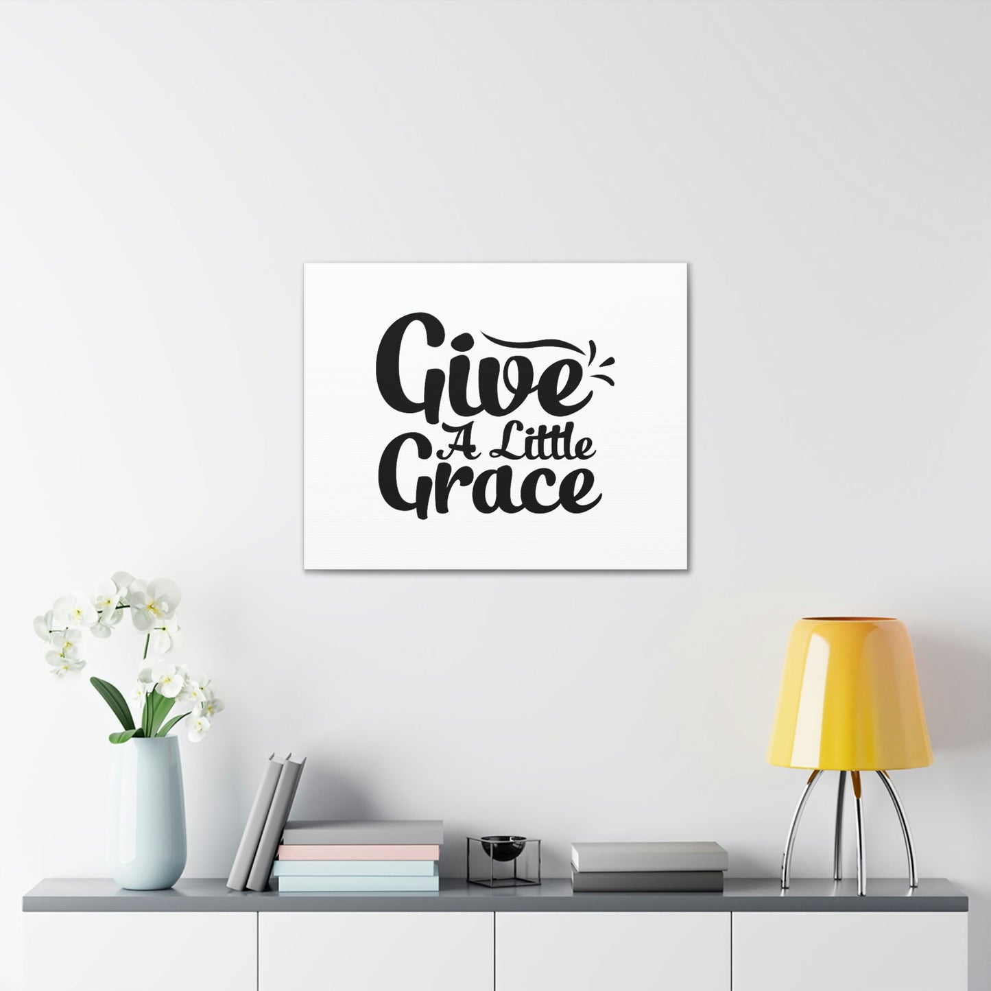 Give A Little Grace Hebrews 4:16 Black Swish Christian Wall Art Bible Verse Print Ready to Hang Unframed-Express Your Love Gifts