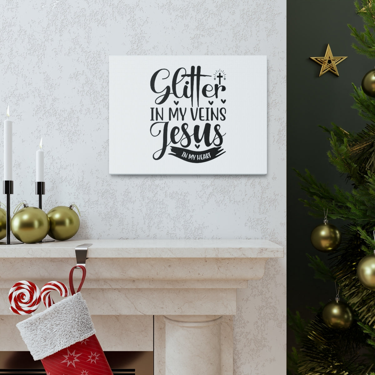 Glitter In My Veins Ephesians 3:17 Christian Wall Art Bible Verse Print Ready to Hang Unframed-Express Your Love Gifts