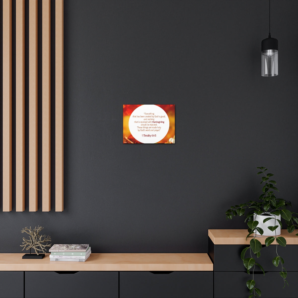 Scripture Walls God Is Good 1 Timothy 4:4-5 Orange Bible Verse Canvas Christian Wall Art Ready to Hang Unframed-Express Your Love Gifts